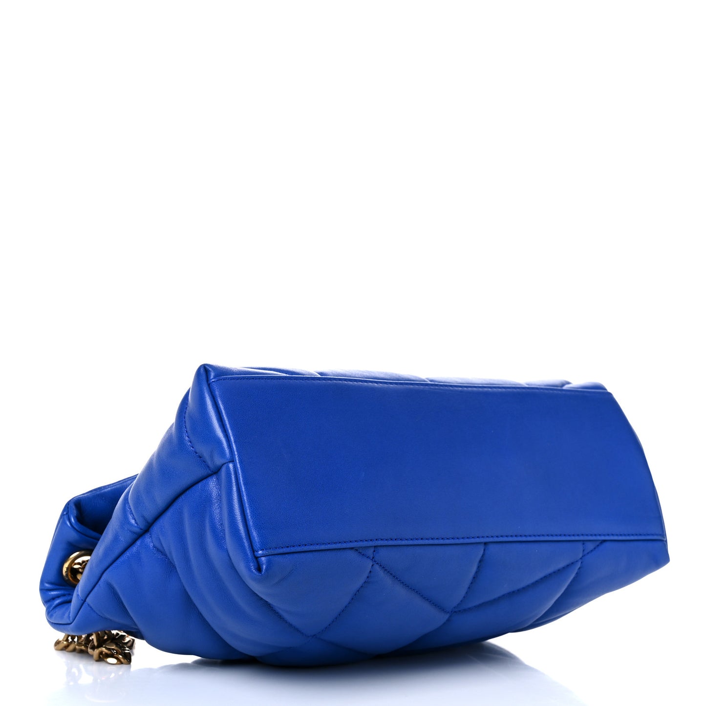 Lambskin Quilted Small Loulou Puffer Monogram Chain Satchel Majorele Blue