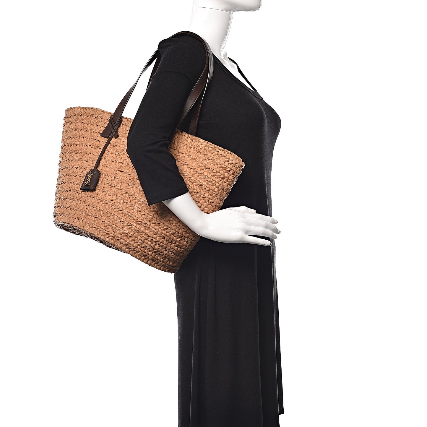 Raffia Calfskin Medium Panier Tote