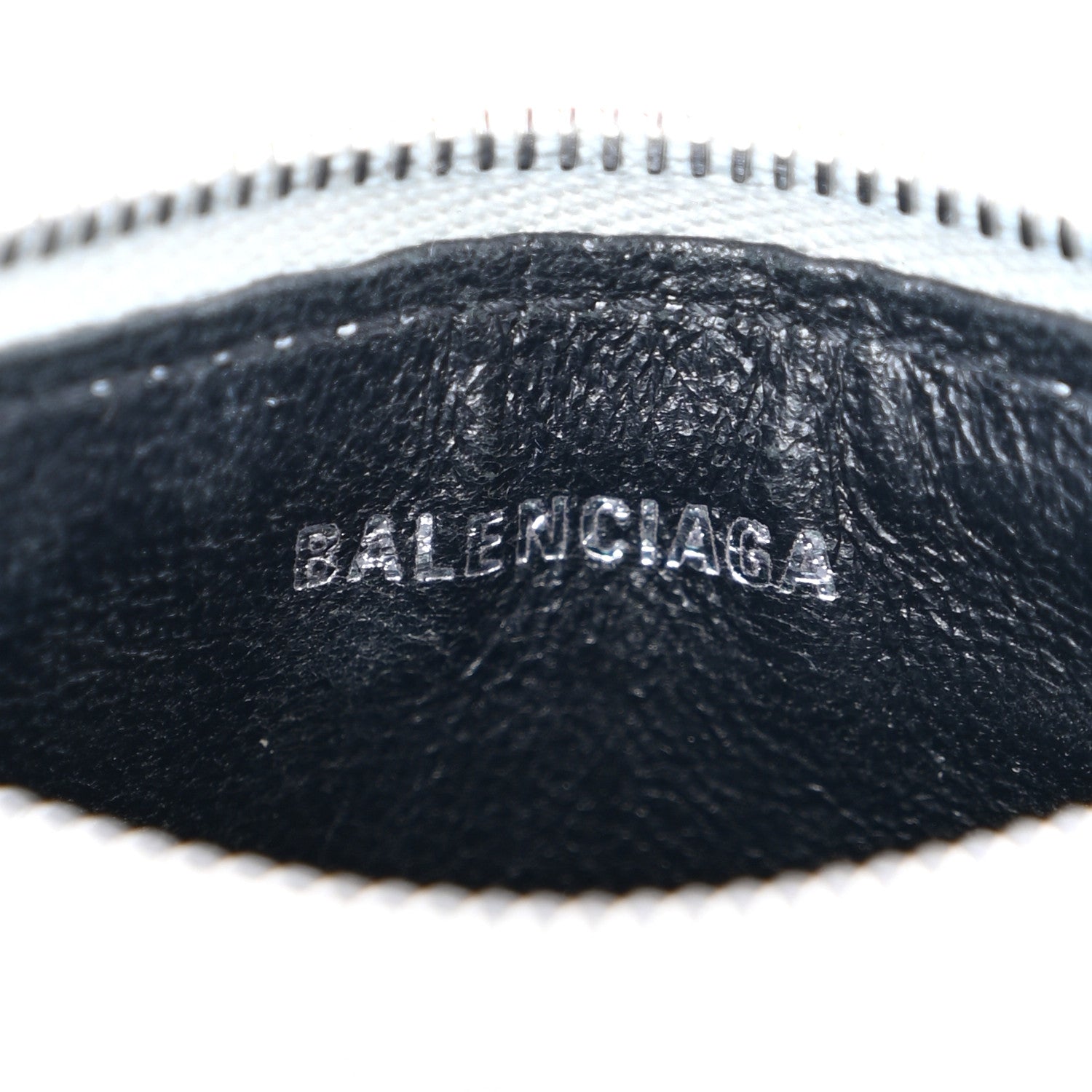 Balenciaga Metallic Calfskin Crocodile Embossed Hourglass Long Coin Case Card Holder Silver 6 of 8