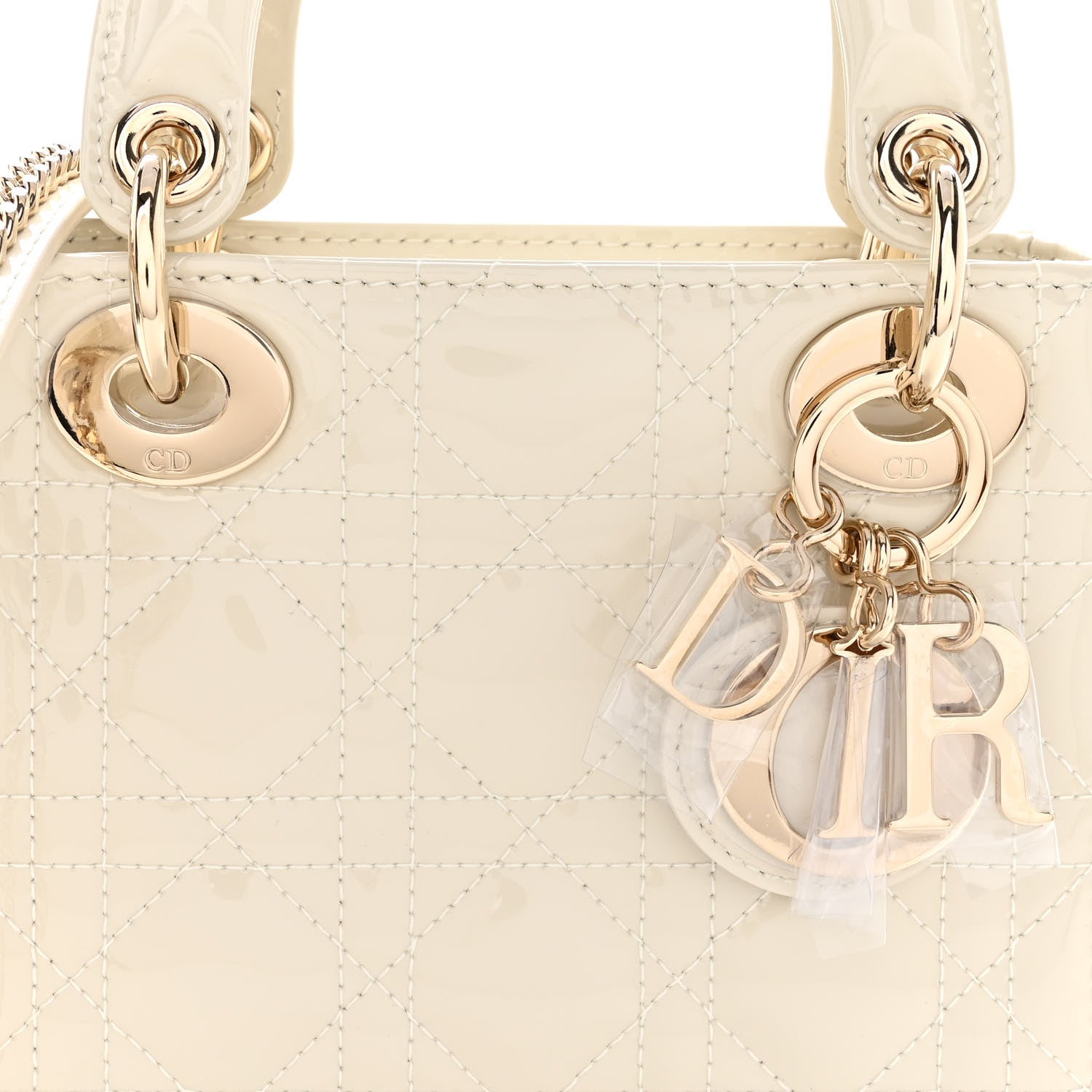 Christian Dior Patent Cannage Mini Lady Dior Ivory 7 of 9