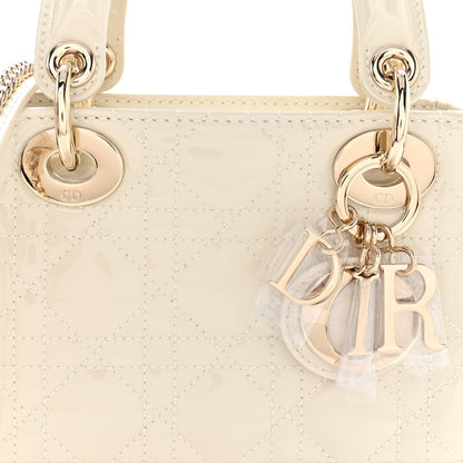 Christian Dior Patent Cannage Mini Lady Dior Ivory 7 of 9