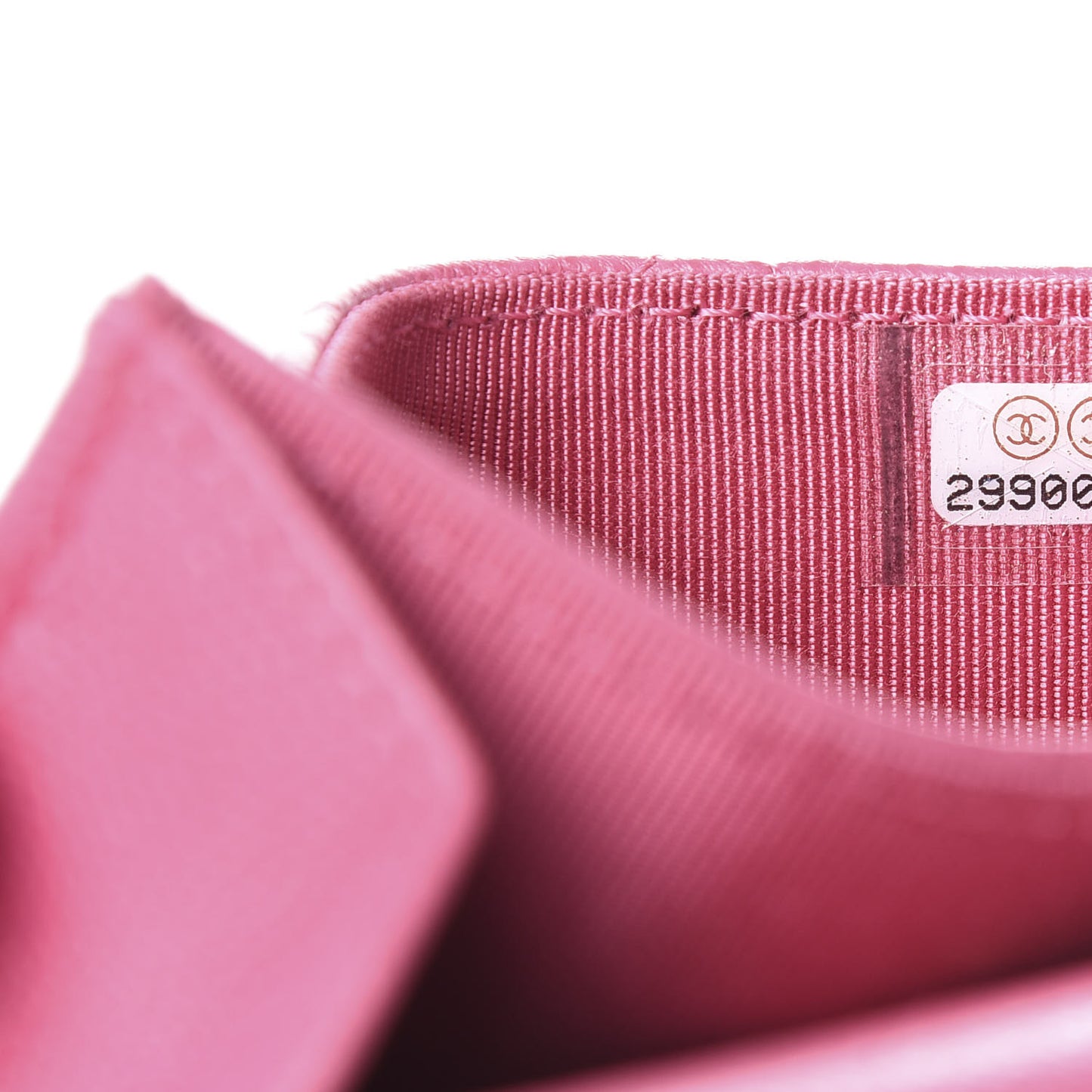 Caviar Quilted Flap Card Holder Wallet Pink