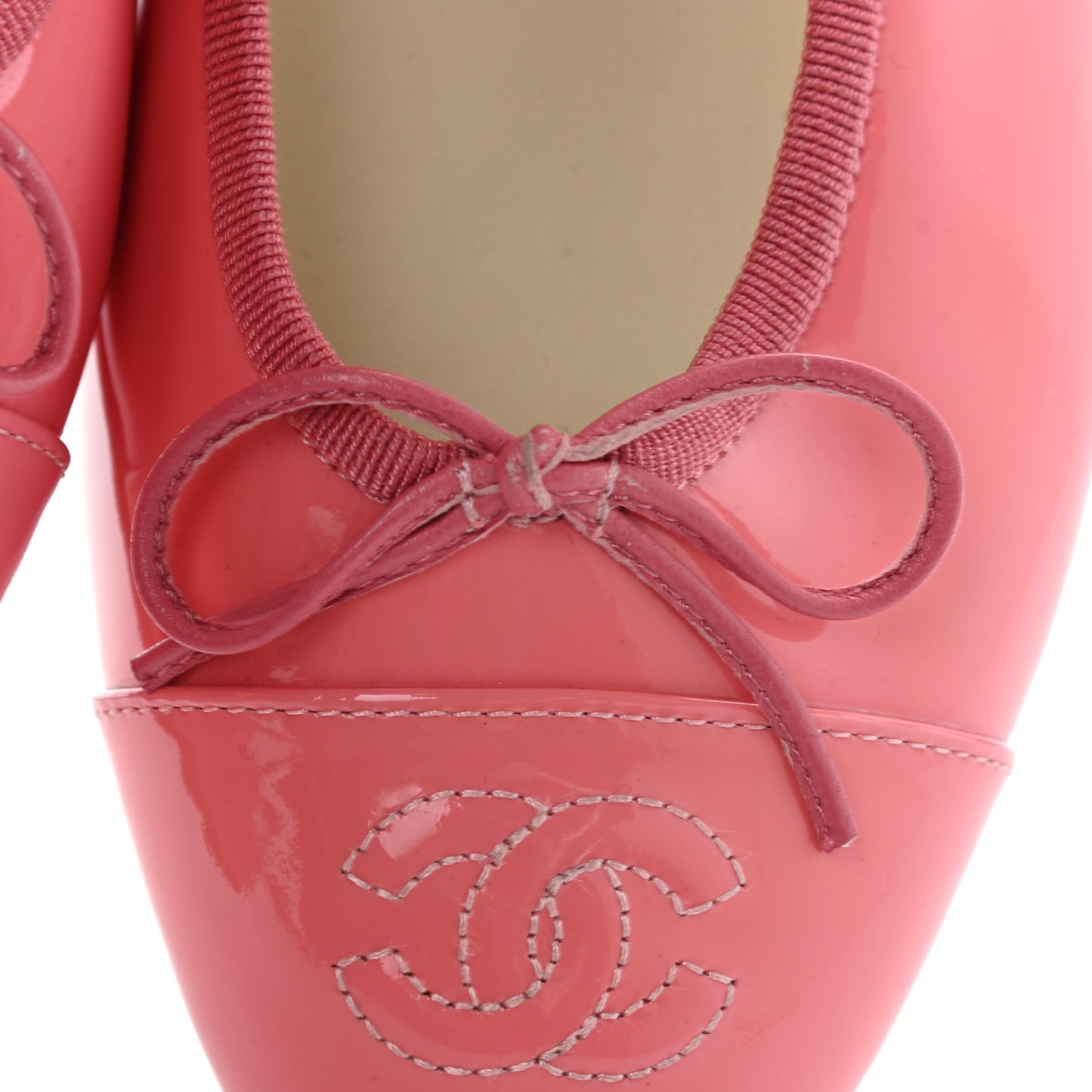 Patent CC Cap Toe Ballerina Flats 37 Light Pink
