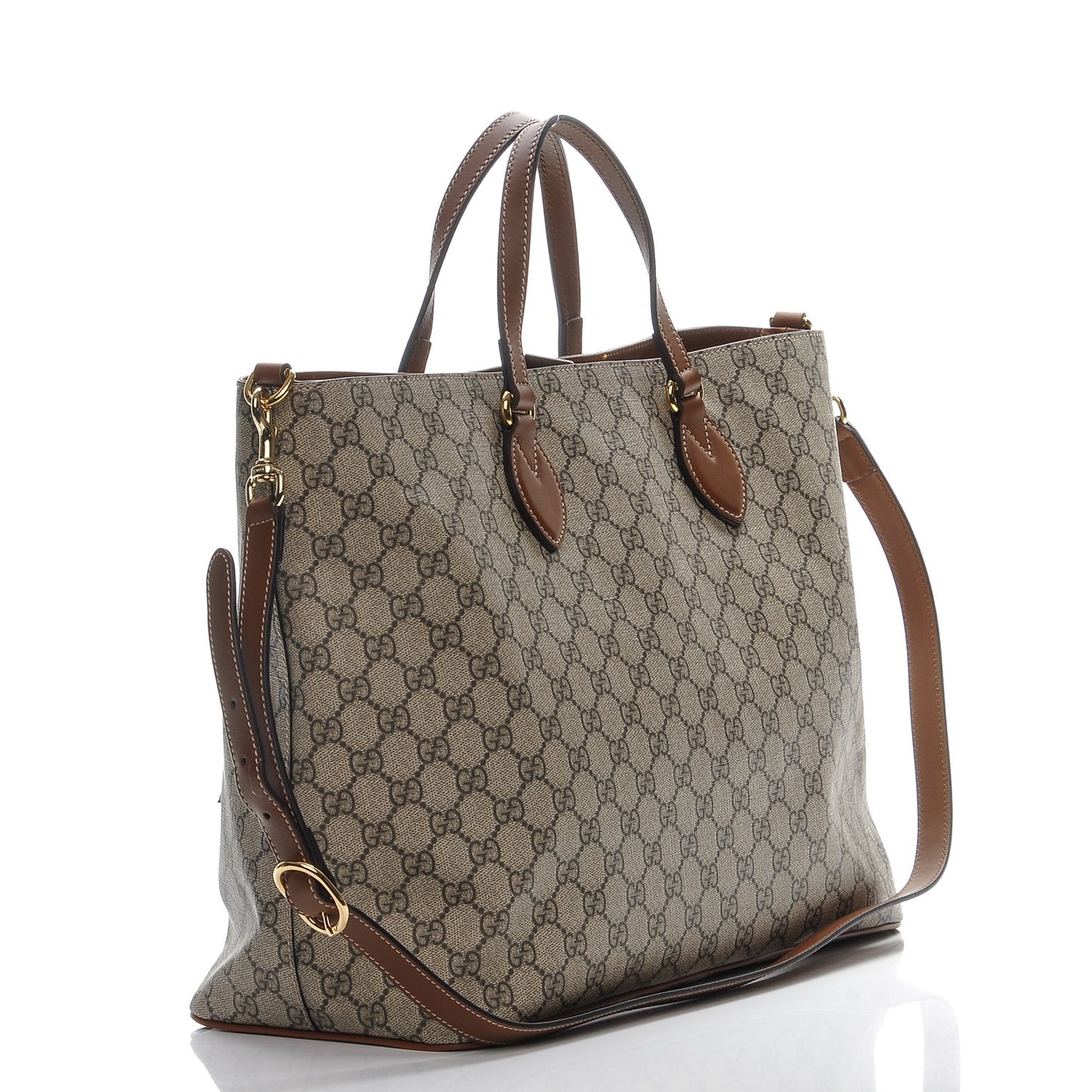Soft GG Supreme Monogram Bee Embroidered Medium Crossbody Tote Beige Tuscany