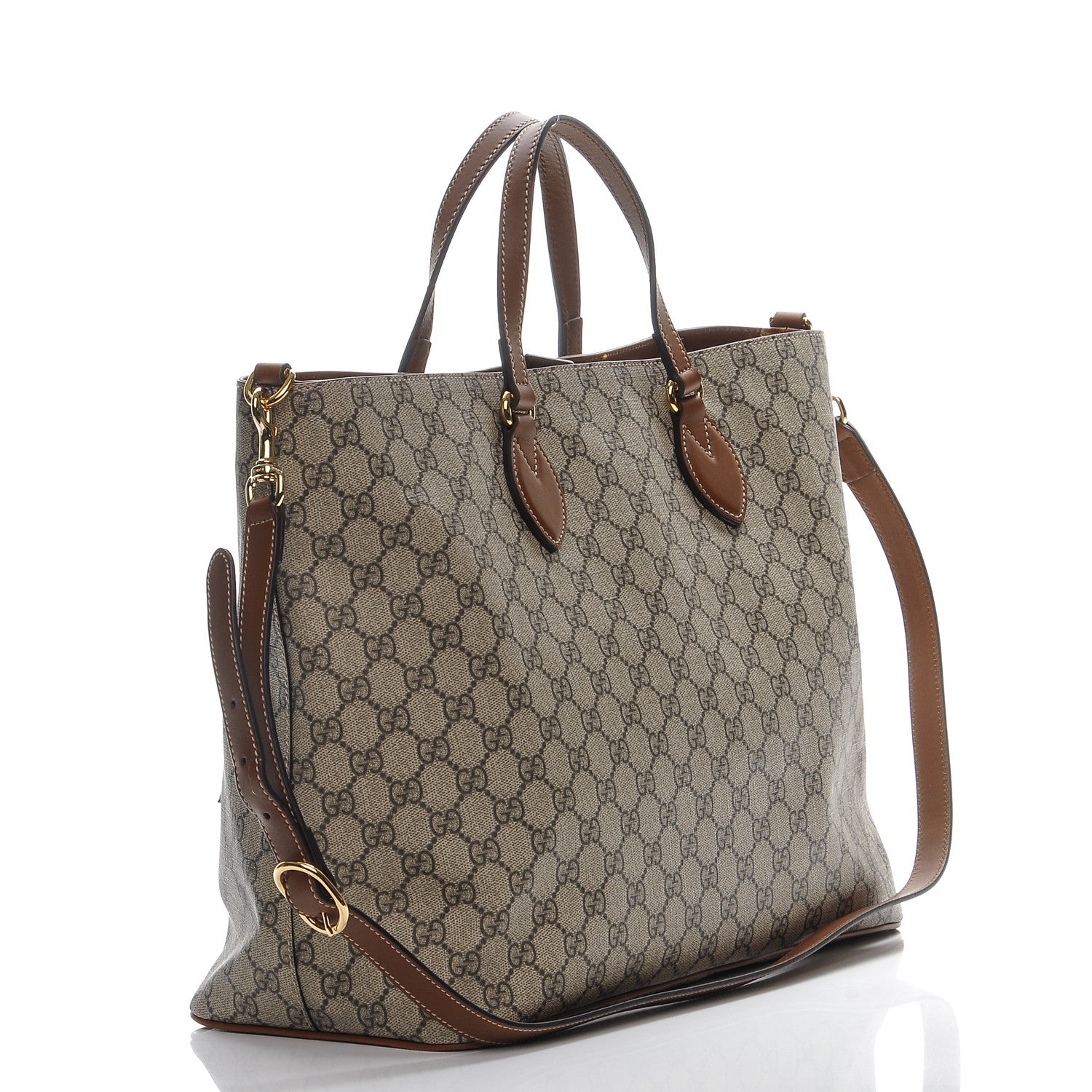 Gucci Soft GG Supreme Monogram Bee Embroidered Medium Crossbody Tote Beige Tuscany 3 of 8