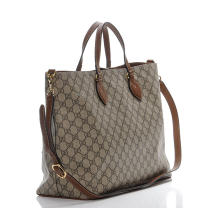 Gucci Soft GG Supreme Monogram Bee Embroidered Medium Crossbody Tote Beige Tuscany 3 of 8