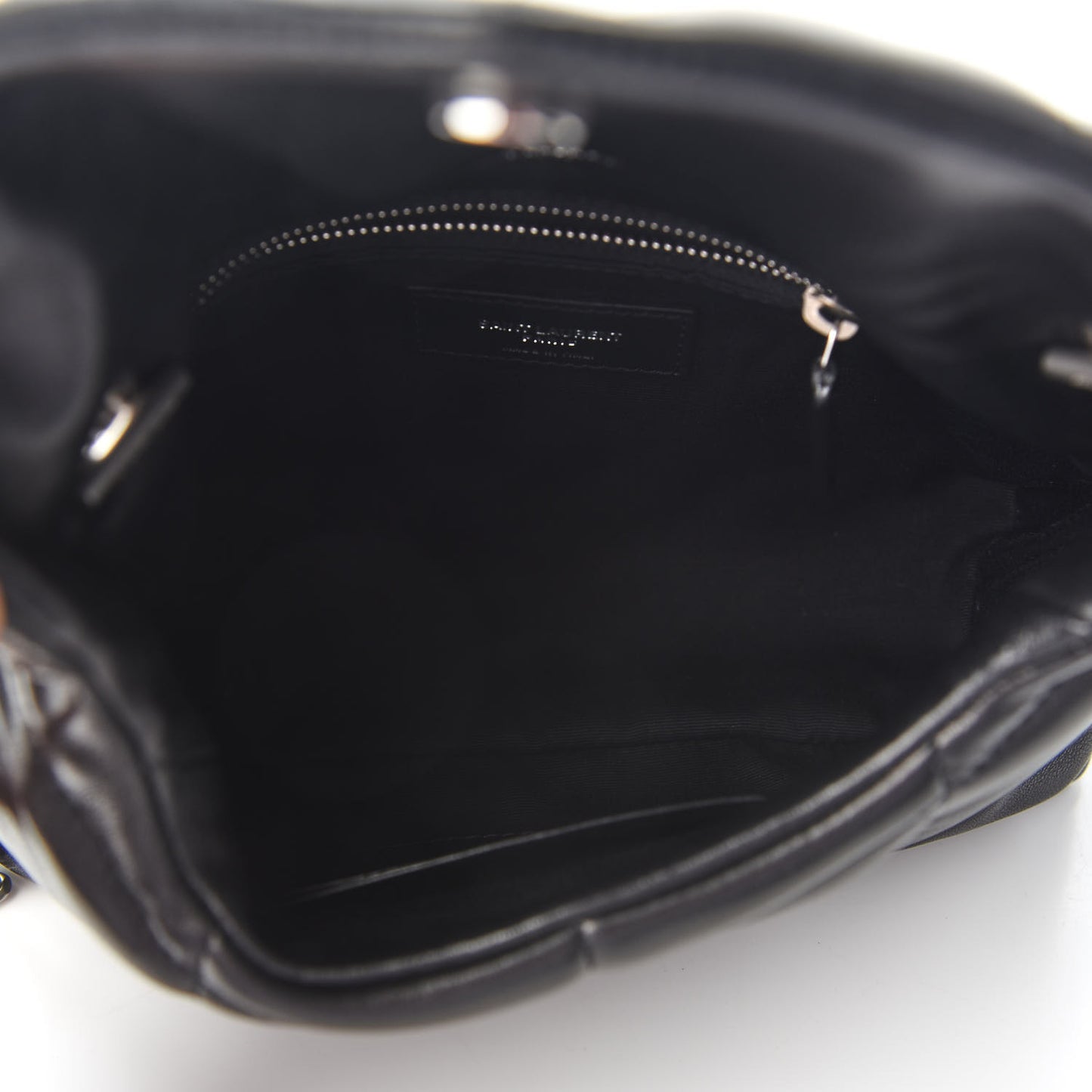 Lambskin Quilted Toy Loulou Puffer Monogram Chain Satchel Black