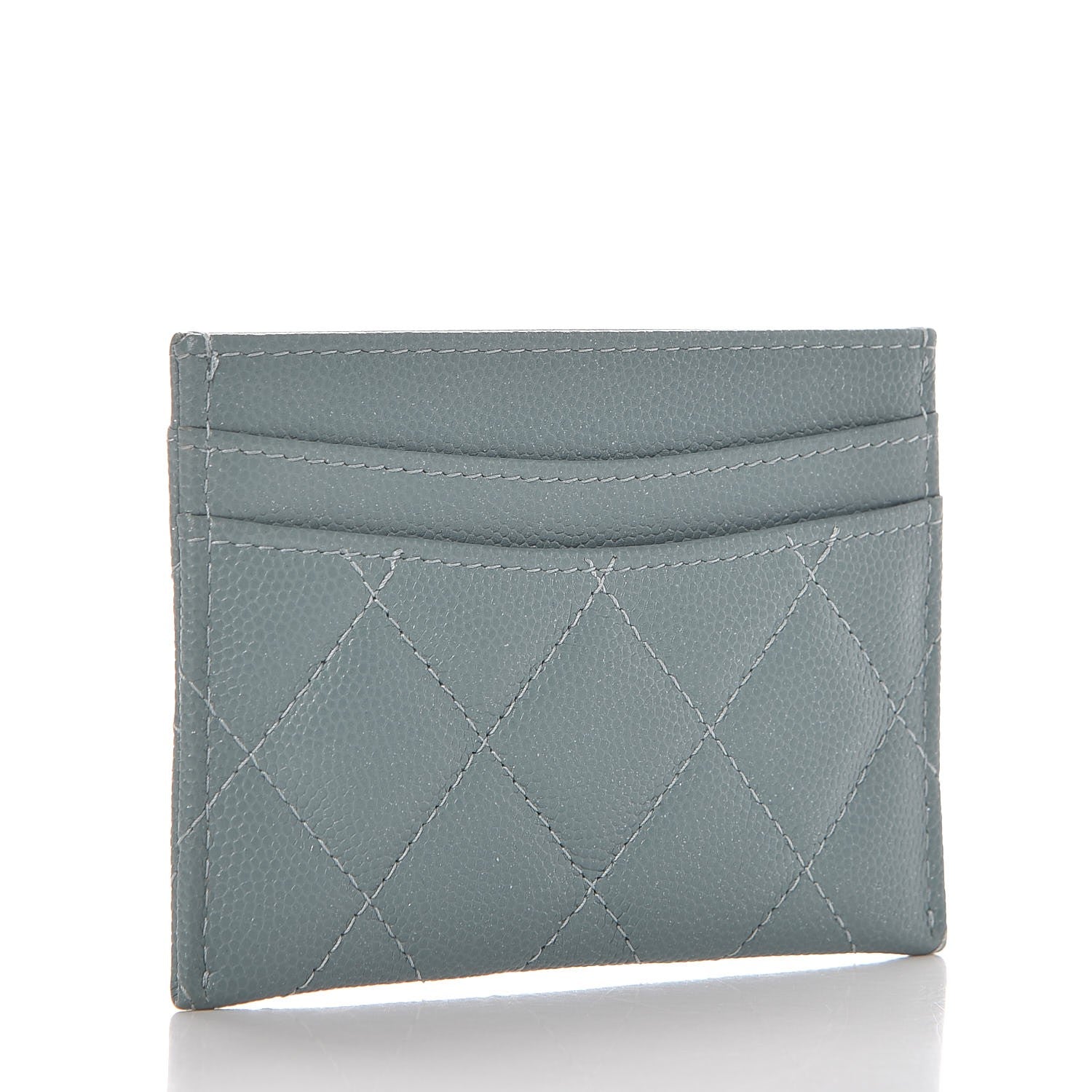 Chanel Iridescent Caviar Quilted Card Holder Light Blue 3 of 10