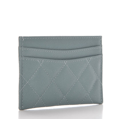 Chanel Iridescent Caviar Quilted Card Holder Light Blue 3 of 10