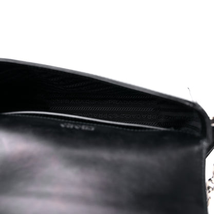 Prada Nylon Calfskin Identity Shoulder Bag Black 5 of 15