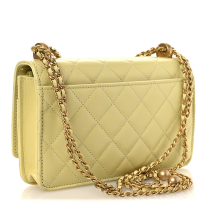 Chanel Calfskin Quilted Perfect Fit Wallet On Chain WOC Yellow 3 of 13