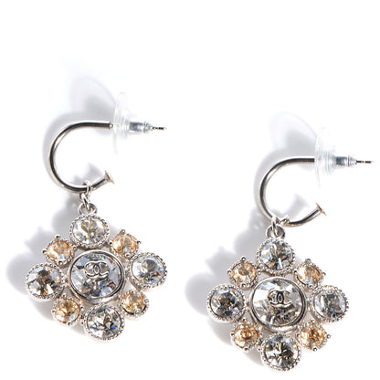 Chanel Crystal CC Dangle Earrings Silver 1 of 4