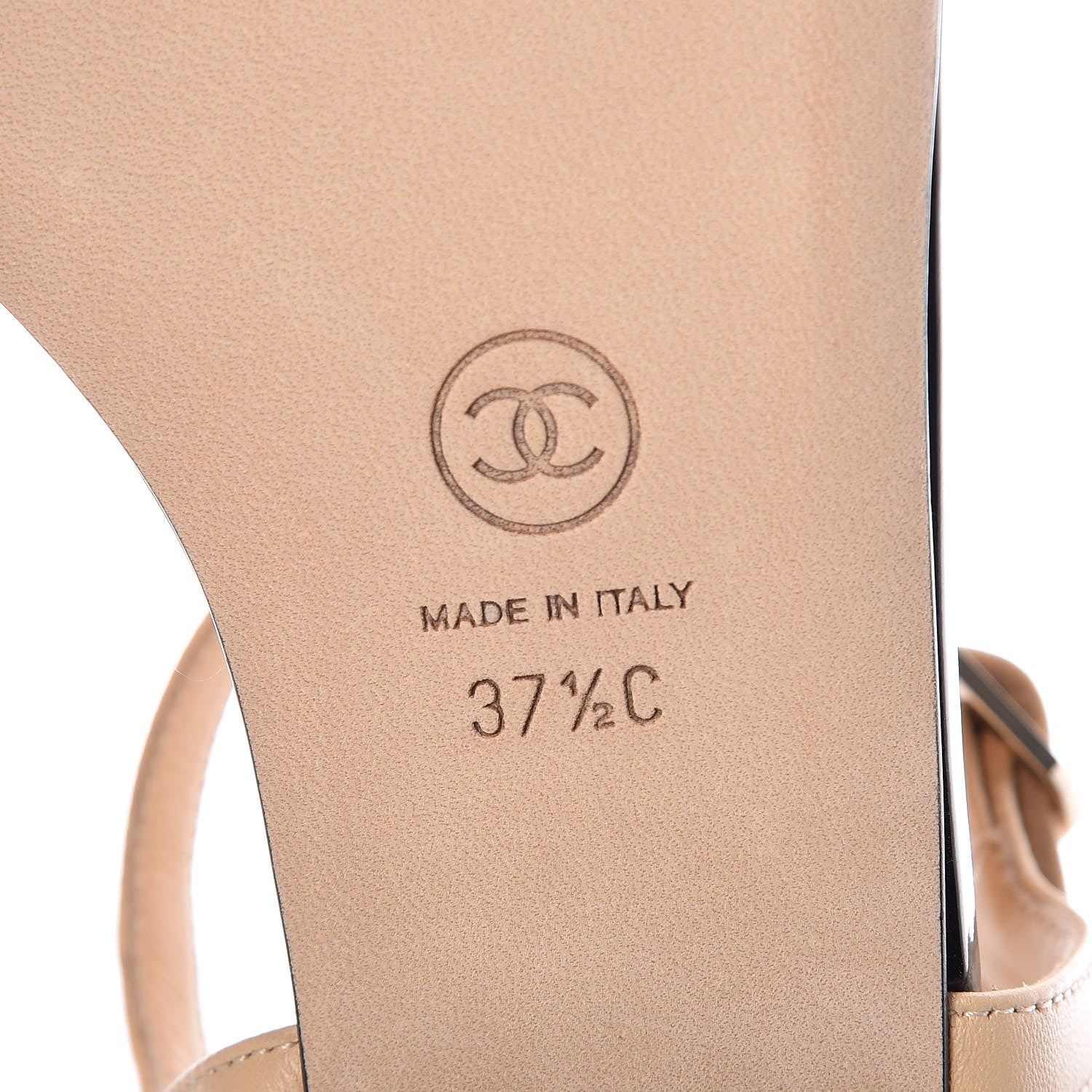 Chanel Lambskin Camellia Thong Sandals 37.5 Beige Black 7 of 8