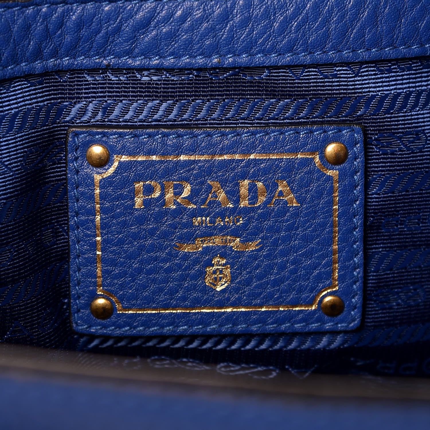 Prada Vitello Daino Shopping Tote Azzurro 6 of 9