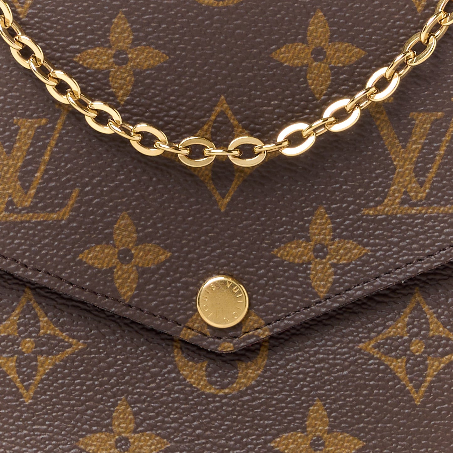 Monogram Pochette Felicie Chain Wallet Fuchsia