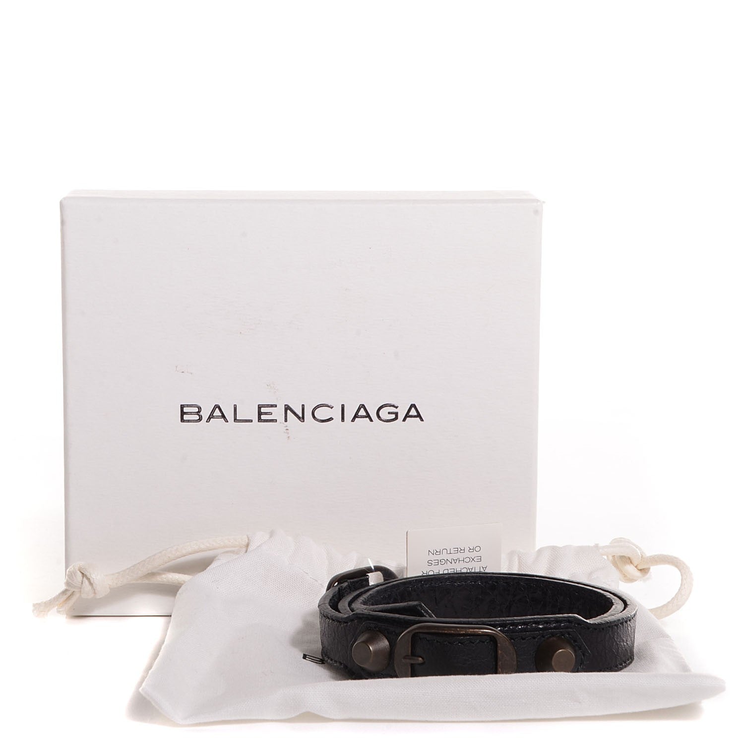 Balenciaga Agneau Arena Classic Hardware Triple Tour Bracelet S Black 6 of 6