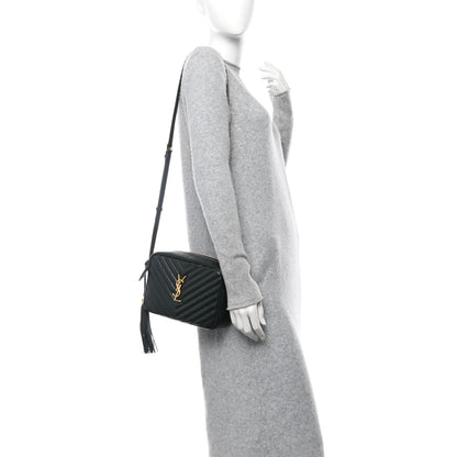 Saint Laurent Calfskin Matelasse Monogram Lou Camera Bag Vert Fonce 2 of 10