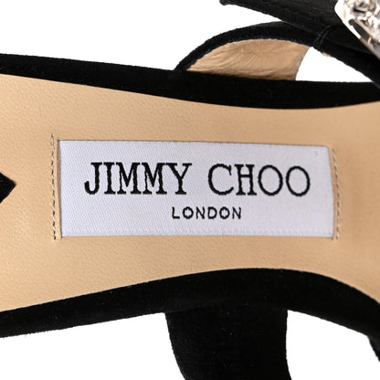 Jimmy Choo Suede Crystal Marta 90 Mules 39 Black 7 of 12