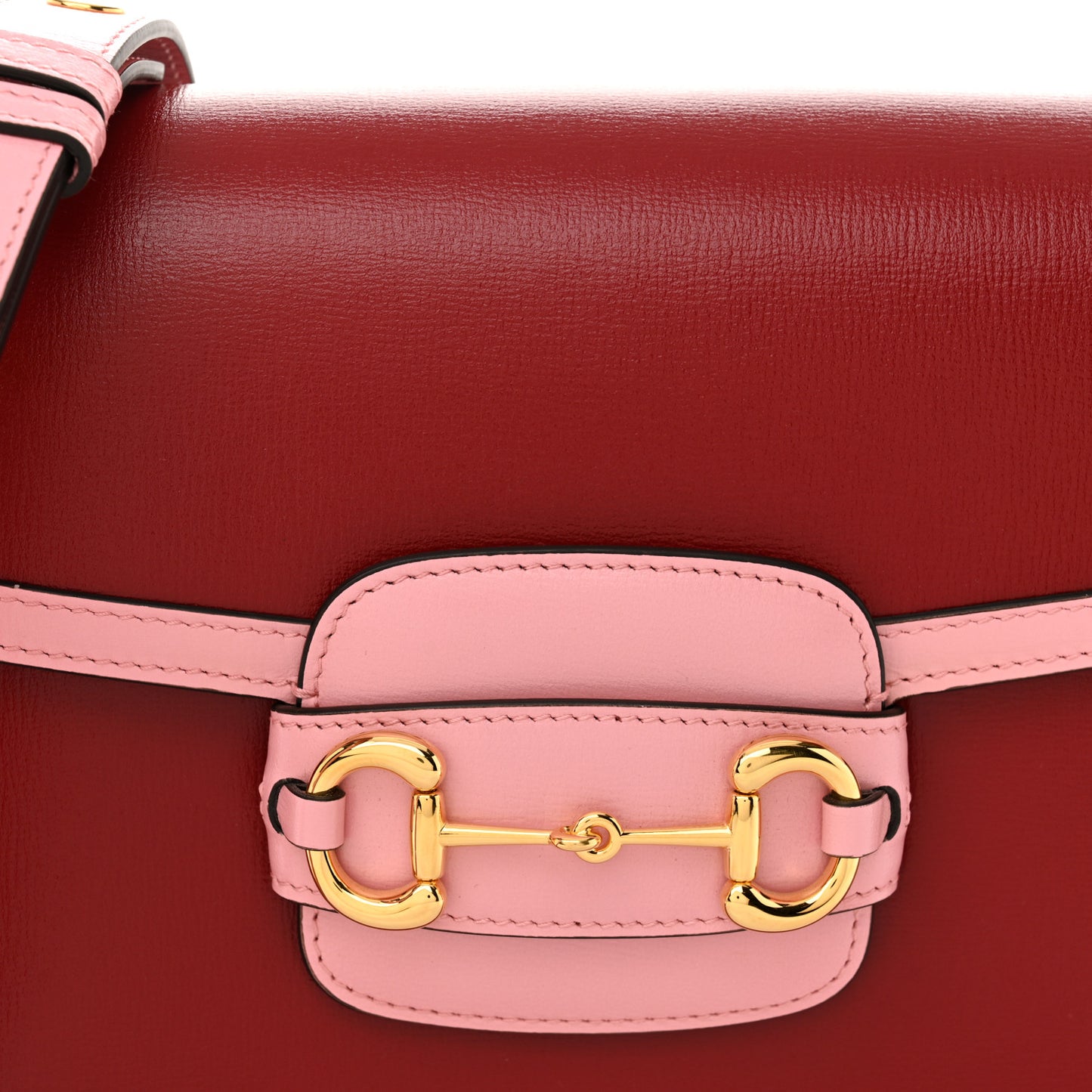 Azalea Calfskin Horsebit 1955 Shoulder Bag New Cherry Red Wild Rose