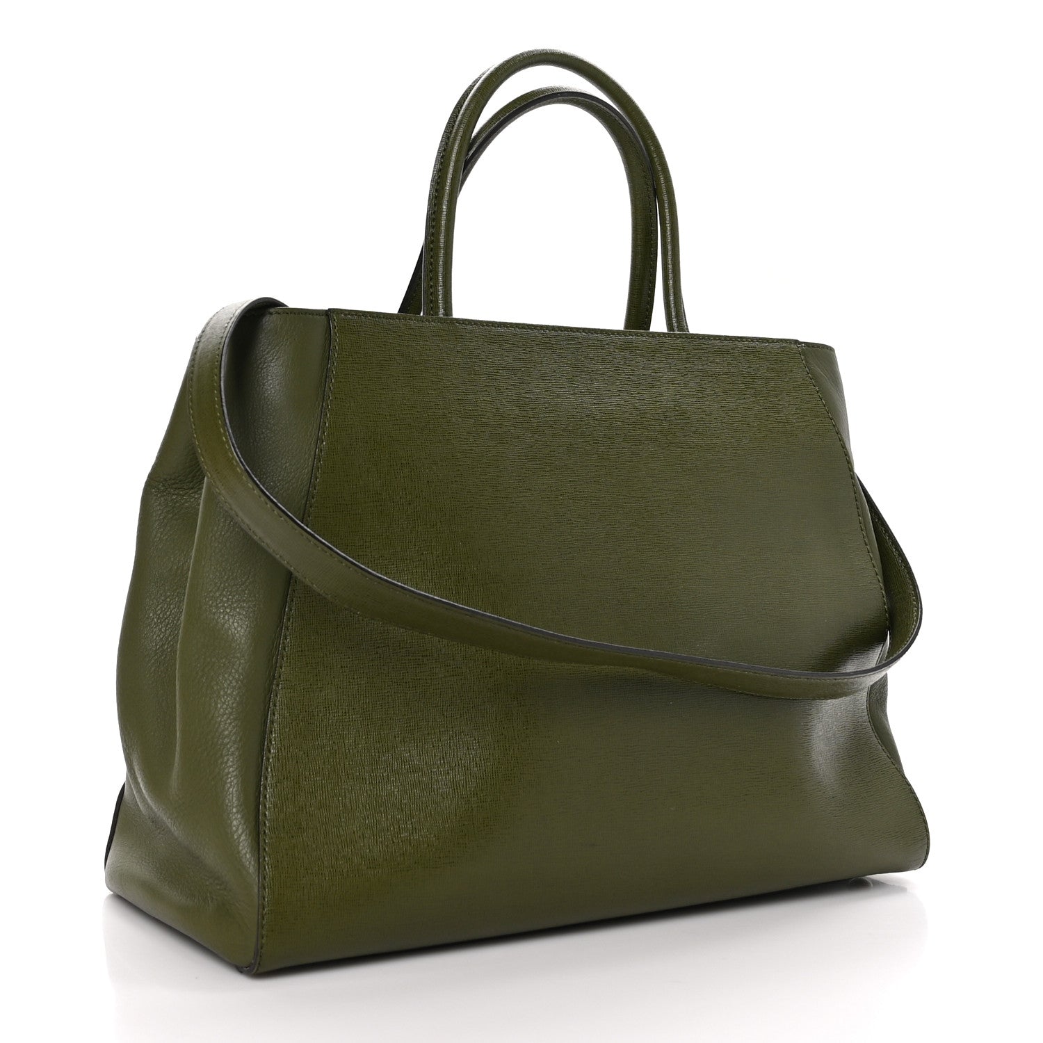 Fendi Vitello Elite Regular 2Jours Tote Oliva 3 of 10