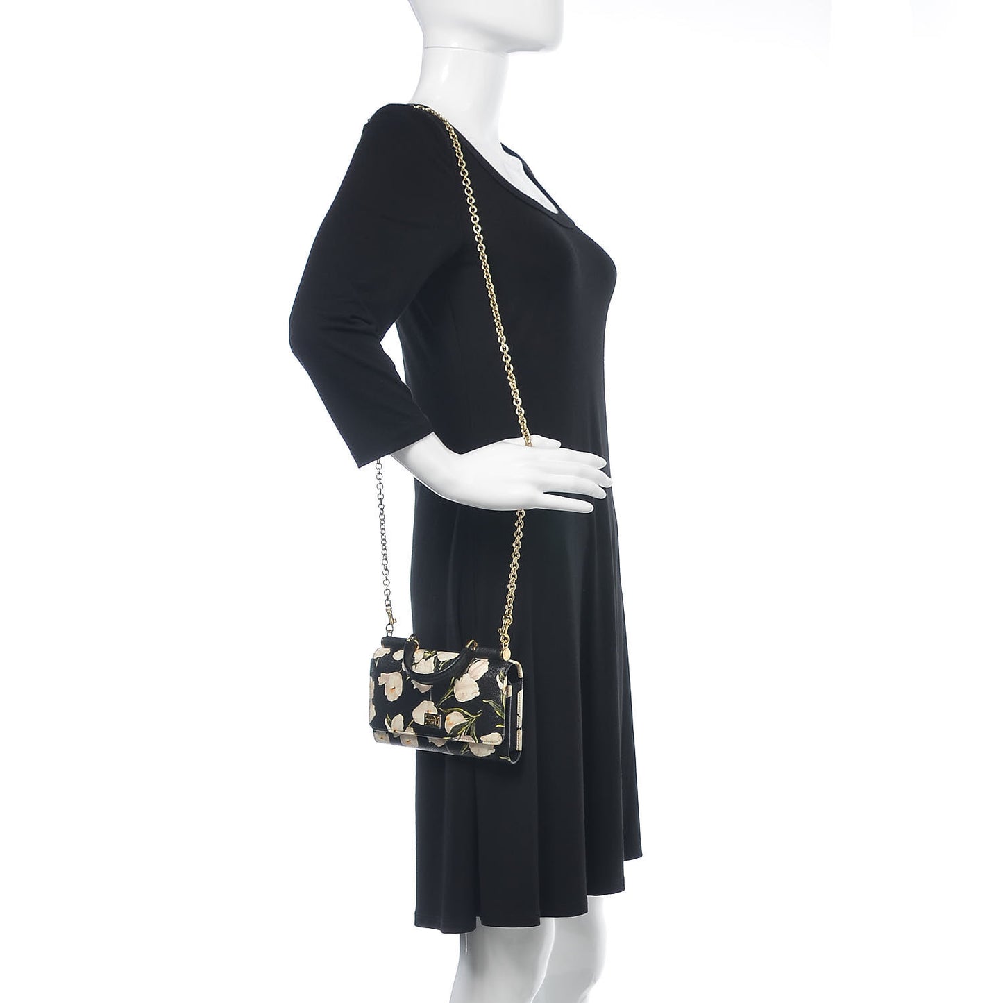 Dauphine Tulip Print Mini Von Bag Black