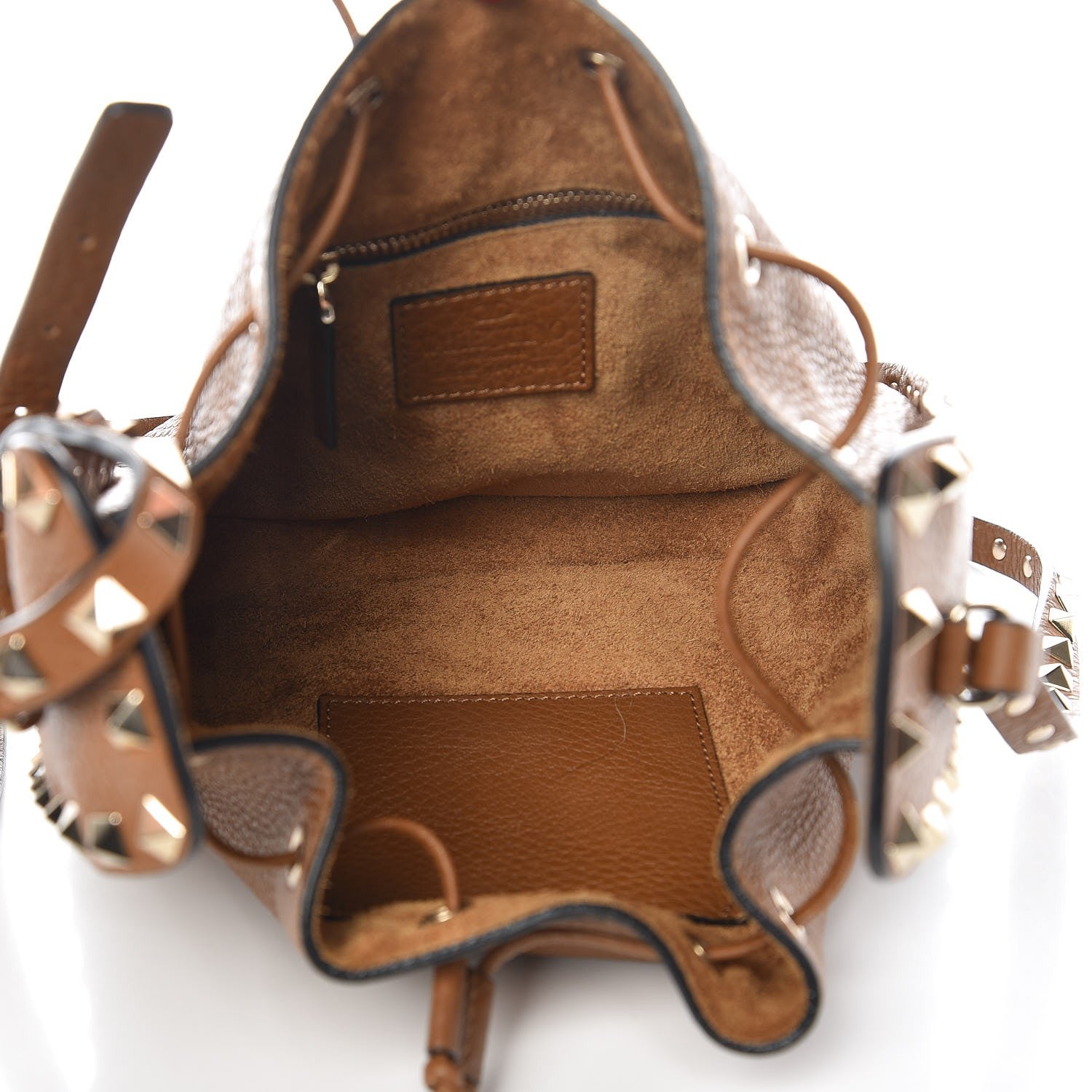 Valentino Garavani Grained Calfskin Rockstud Bucket Bag Bright Cognac 5 of 6