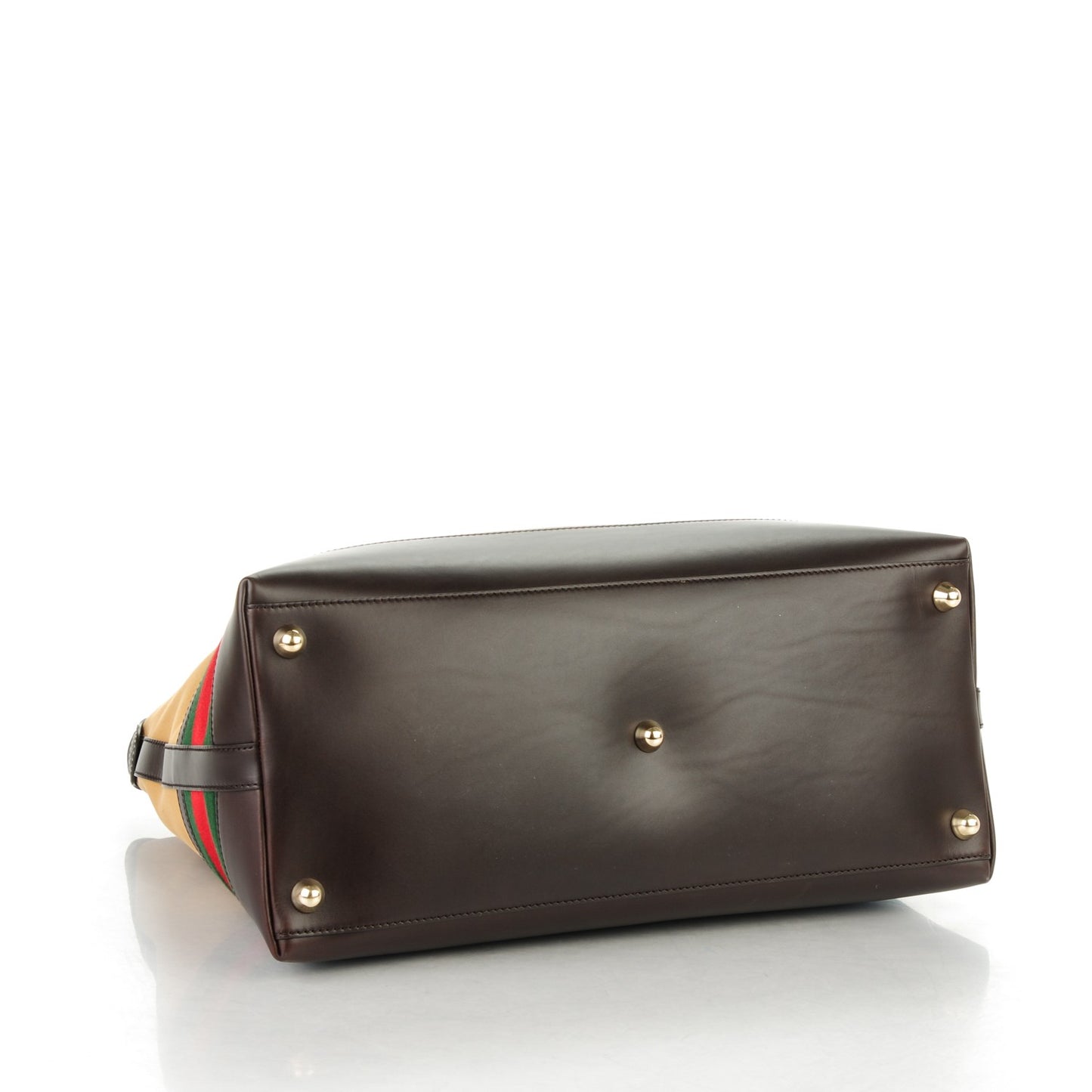 Canvas Large Signature Web Tote Dark Brown