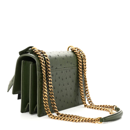 Saint Laurent Soft Ostrich Small Monogram Sunset Vert Olive 3 of 10
