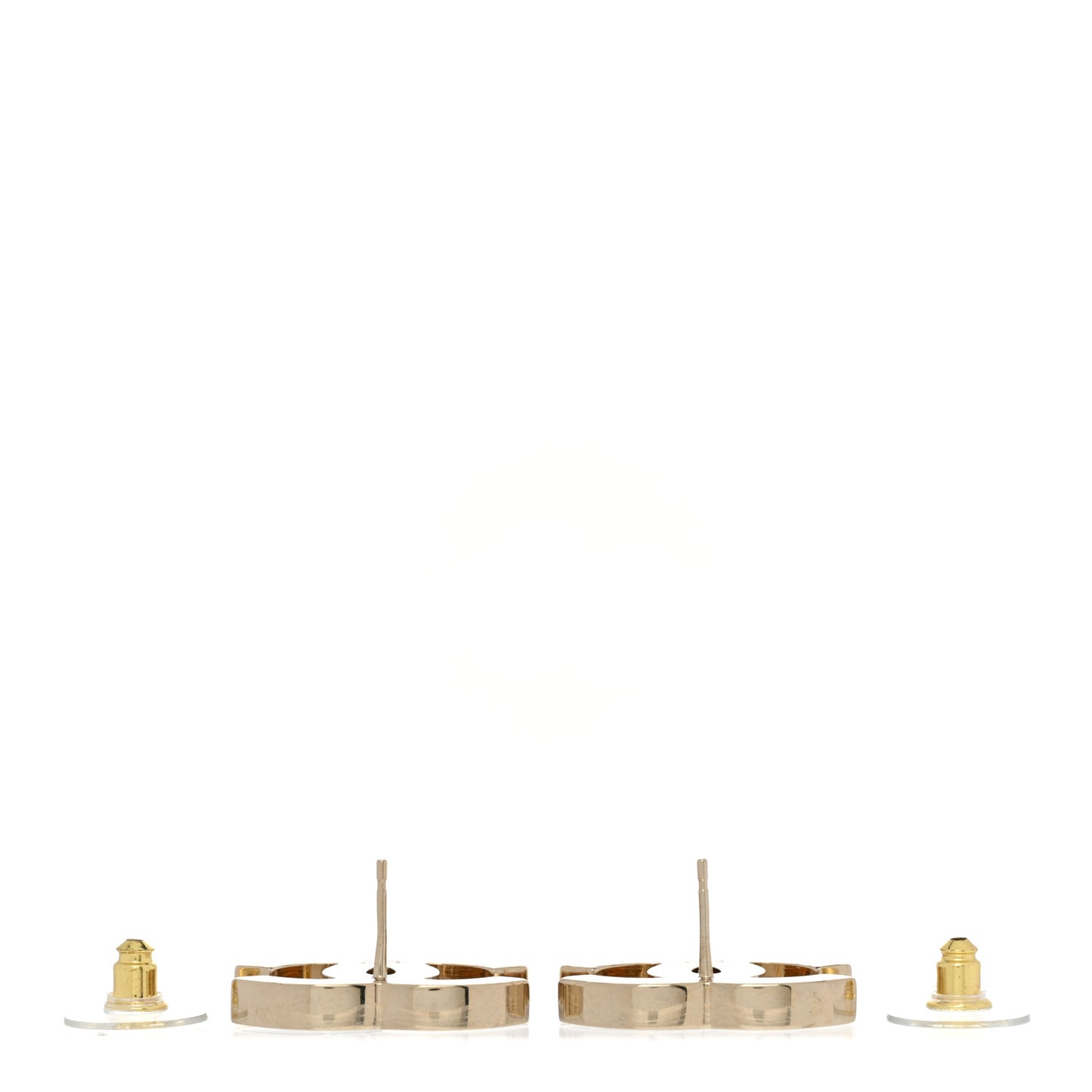 Metal Enamel CC Earrings Gold Black White