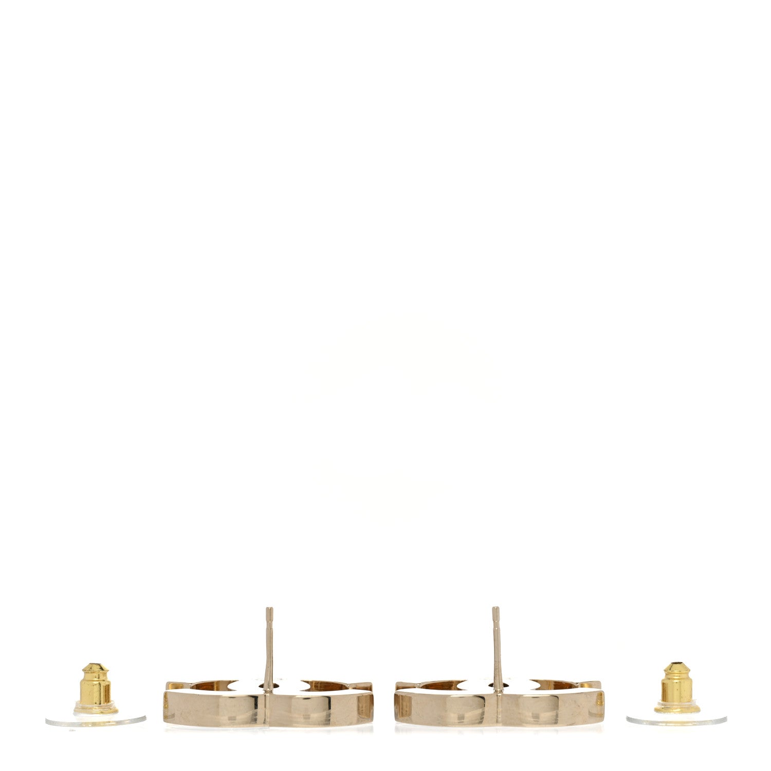 Chanel Metal Enamel CC Earrings Gold Black White 3 of 4