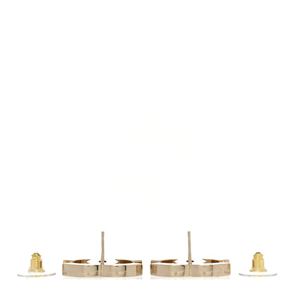 Chanel Metal Enamel CC Earrings Gold Black White 3 of 4