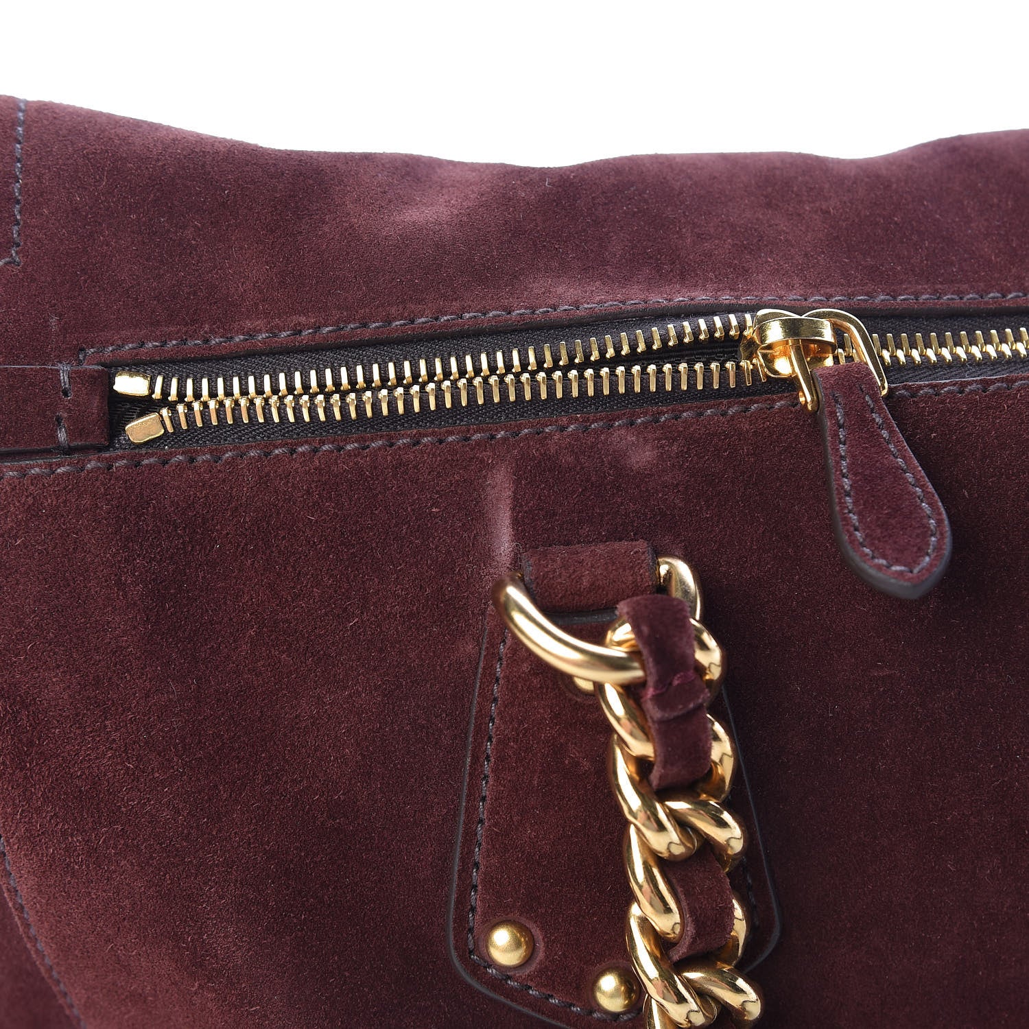 Prada Scamosciato Suede Foldover Pushlock Chain Satchel Prugna 15 of 18