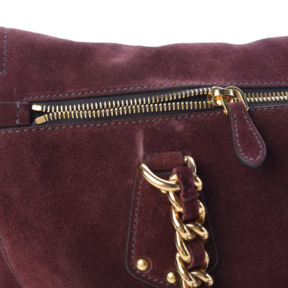 Prada Scamosciato Suede Foldover Pushlock Chain Satchel Prugna 15 of 18