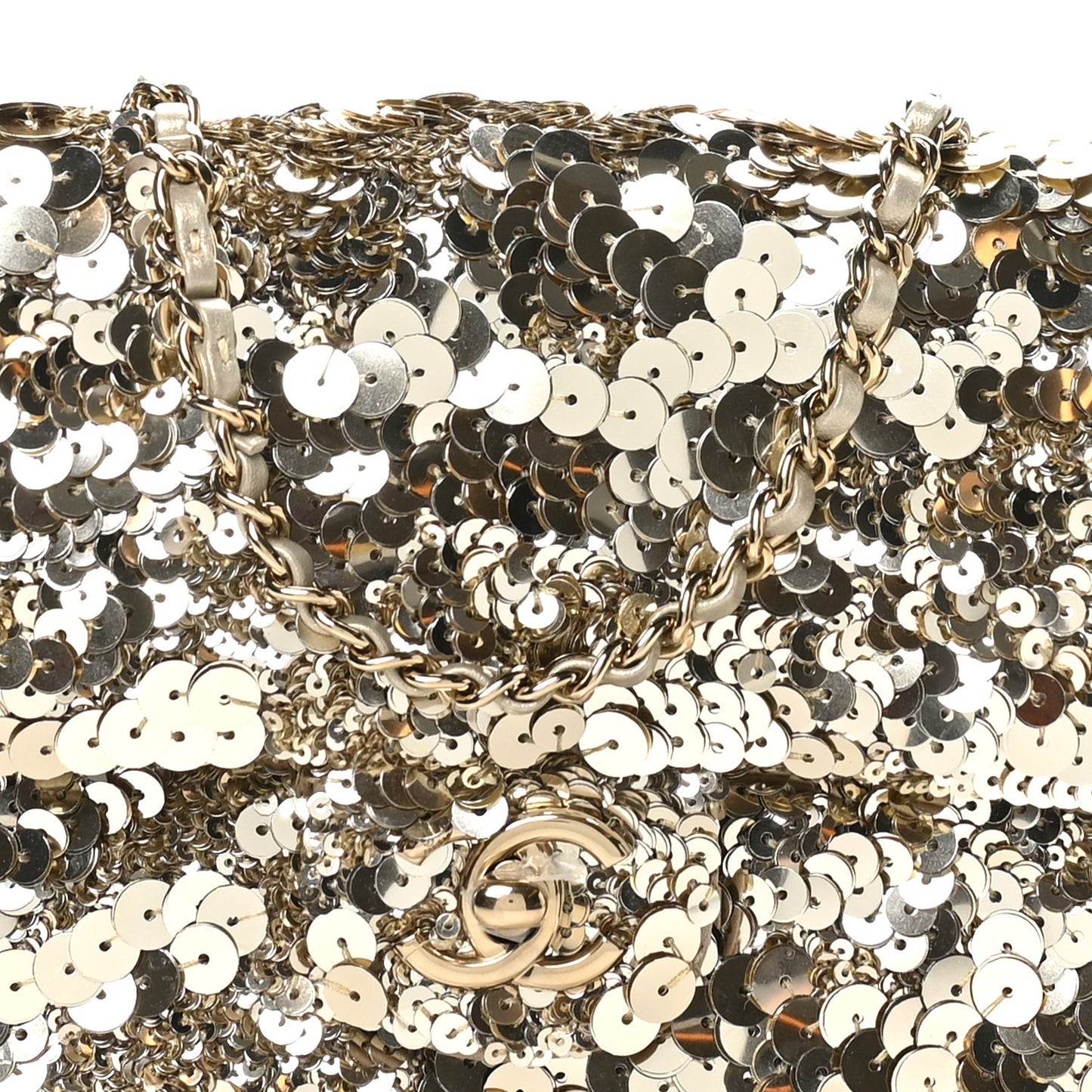 Sequin Small Single Flap Gold
