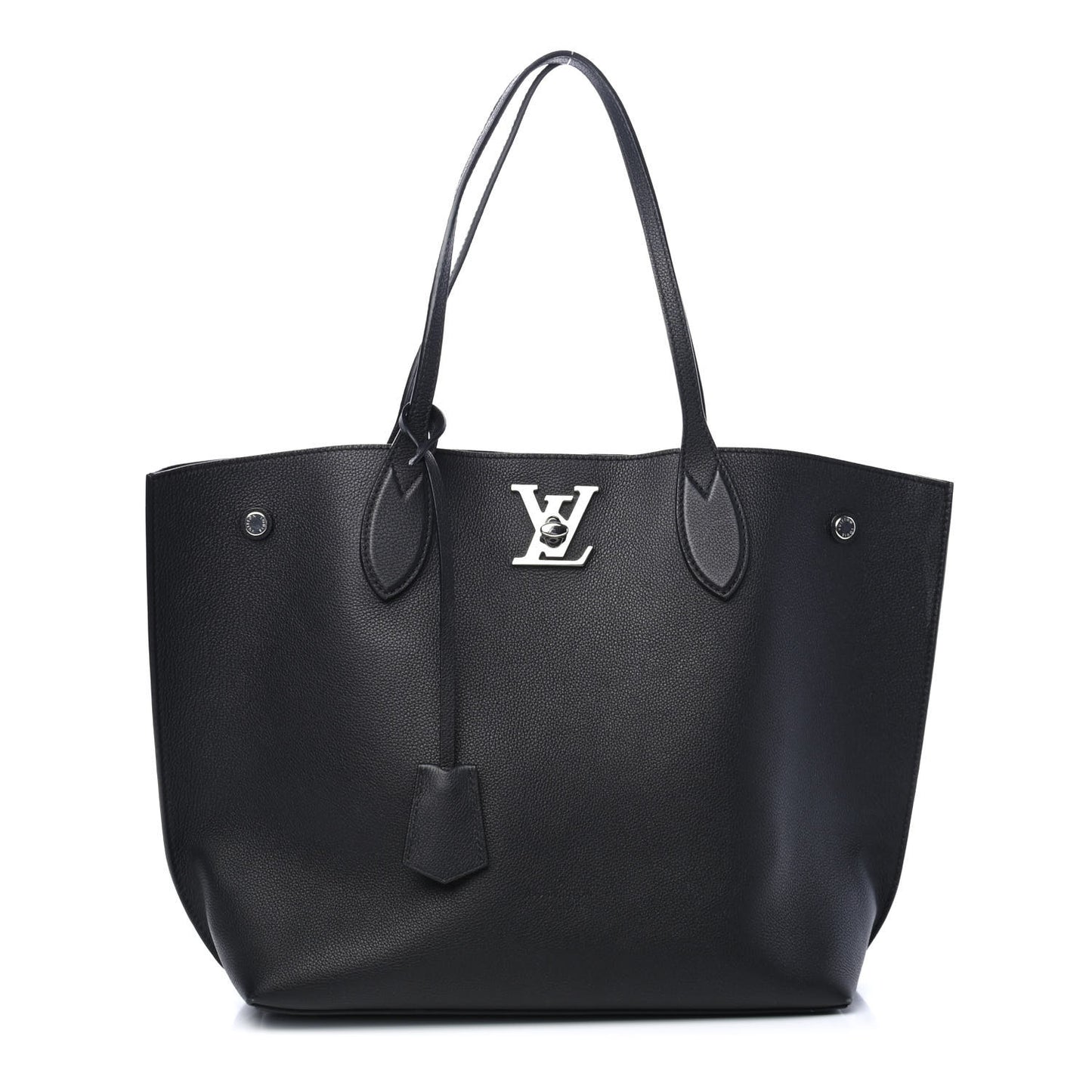 Calfskin Lockme Go Tote Black
