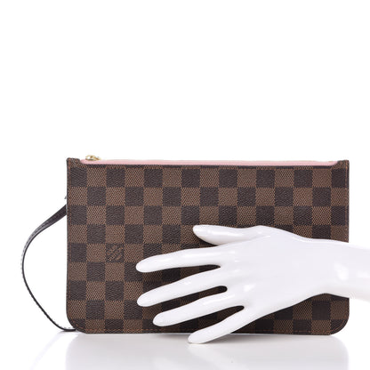 Louis Vuitton Damier Ebene Neverfull MM GM Pochette Rose Ballerine 2 of 12
