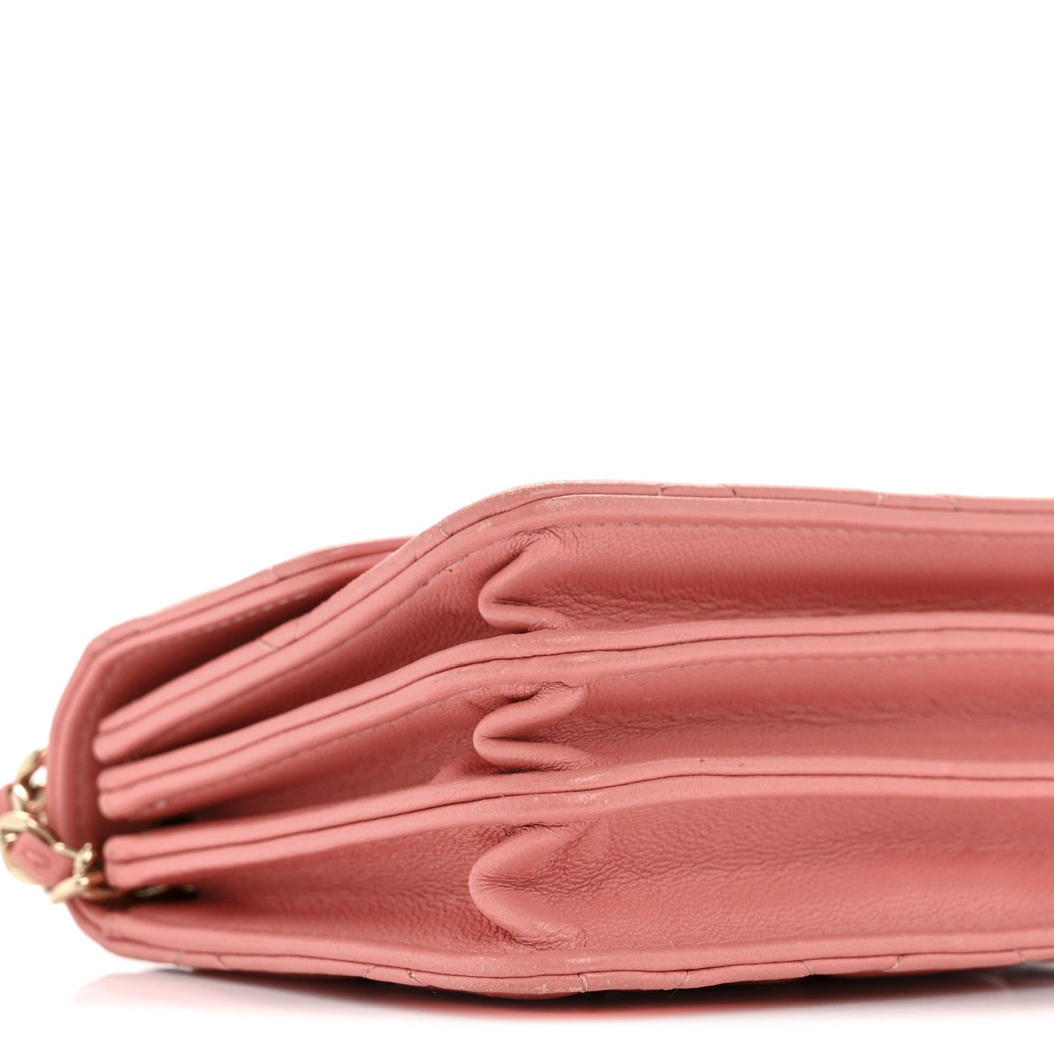 Chanel Lambskin Quilted Top Handle Flap Clutch With Chain Pink 9 of 13