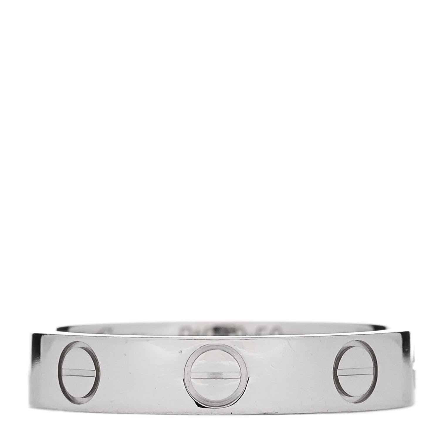Cartier 18K White Gold 3.5mm LOVE Wedding Band Ring 50 5.25 1 of 5
