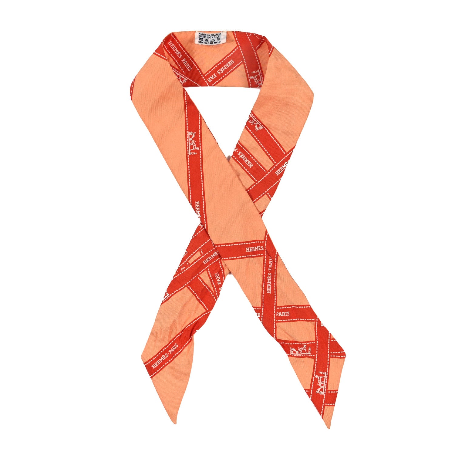 Hermes Silk Bolduc Twilly Orange 1 of 3