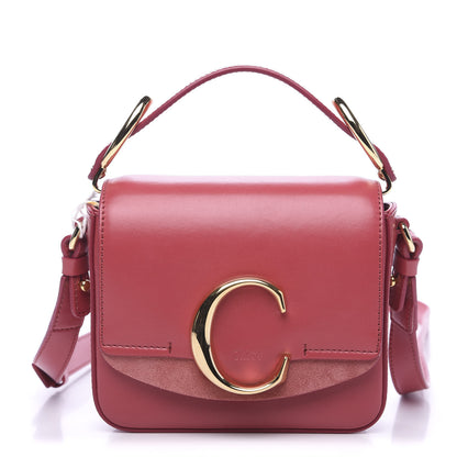 Chloe Shiny Calfskin Suede Mini C Double Carry Scarlet Pink 1 of 8