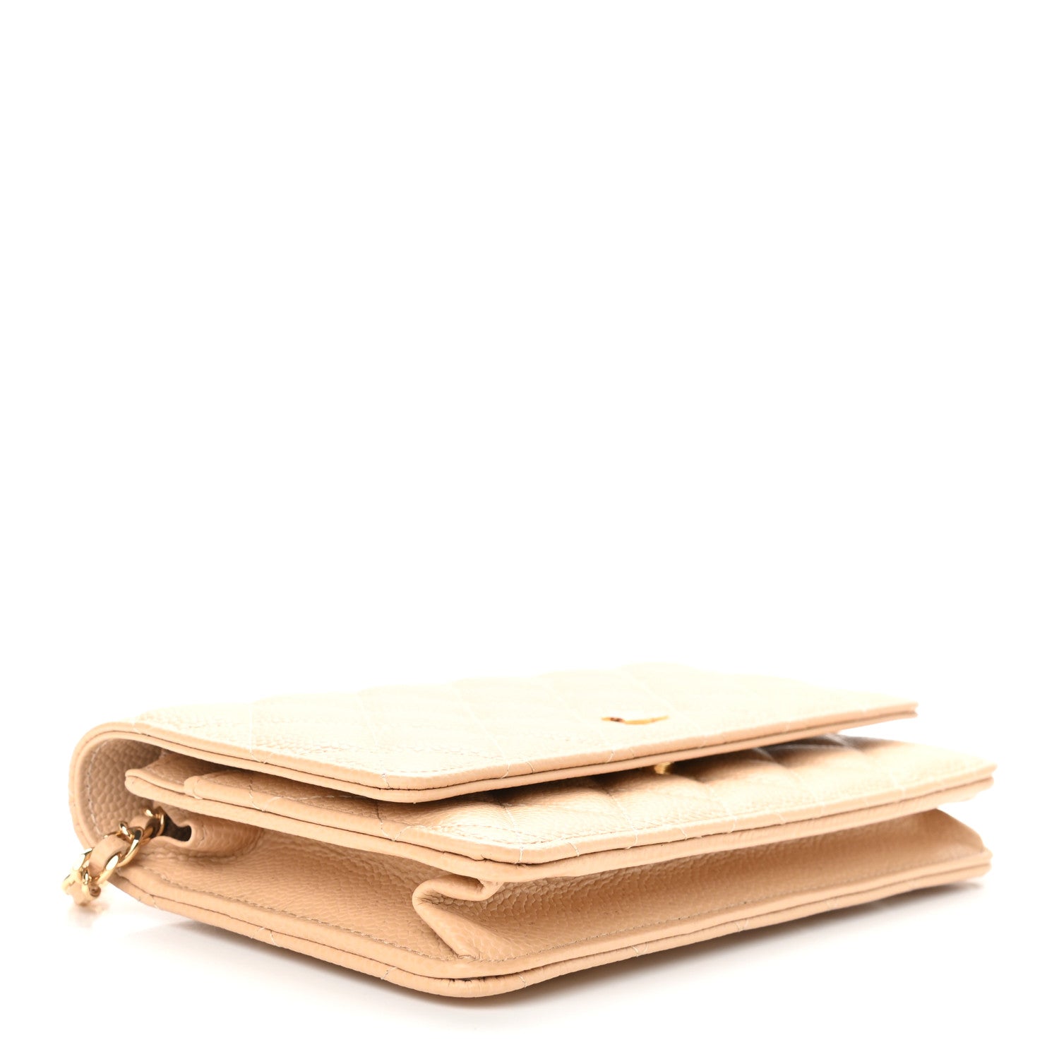Chanel Caviar Quilted Wallet On Chain WOC Beige 4 of 11