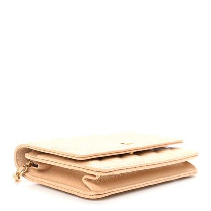 Chanel Caviar Quilted Wallet On Chain WOC Beige 4 of 11