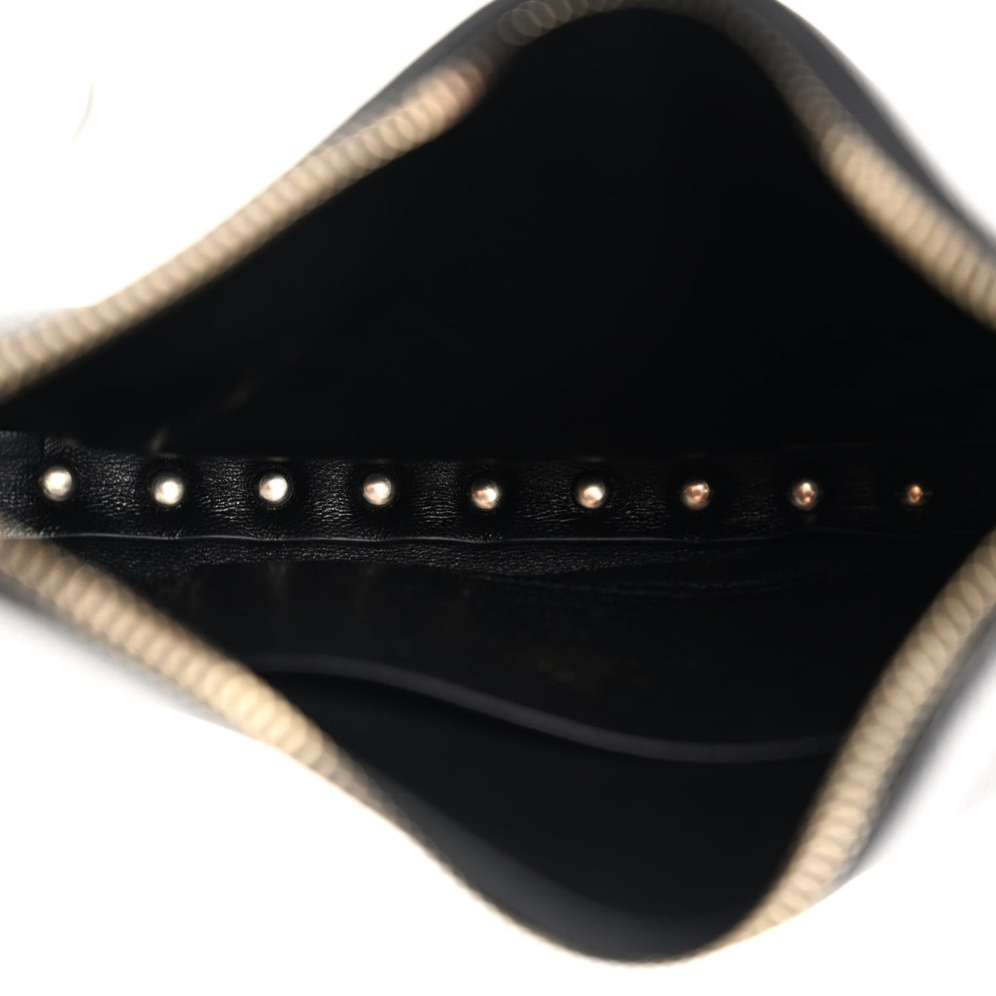 Grainy Calfskin Mini Rockstud Hobo Black
