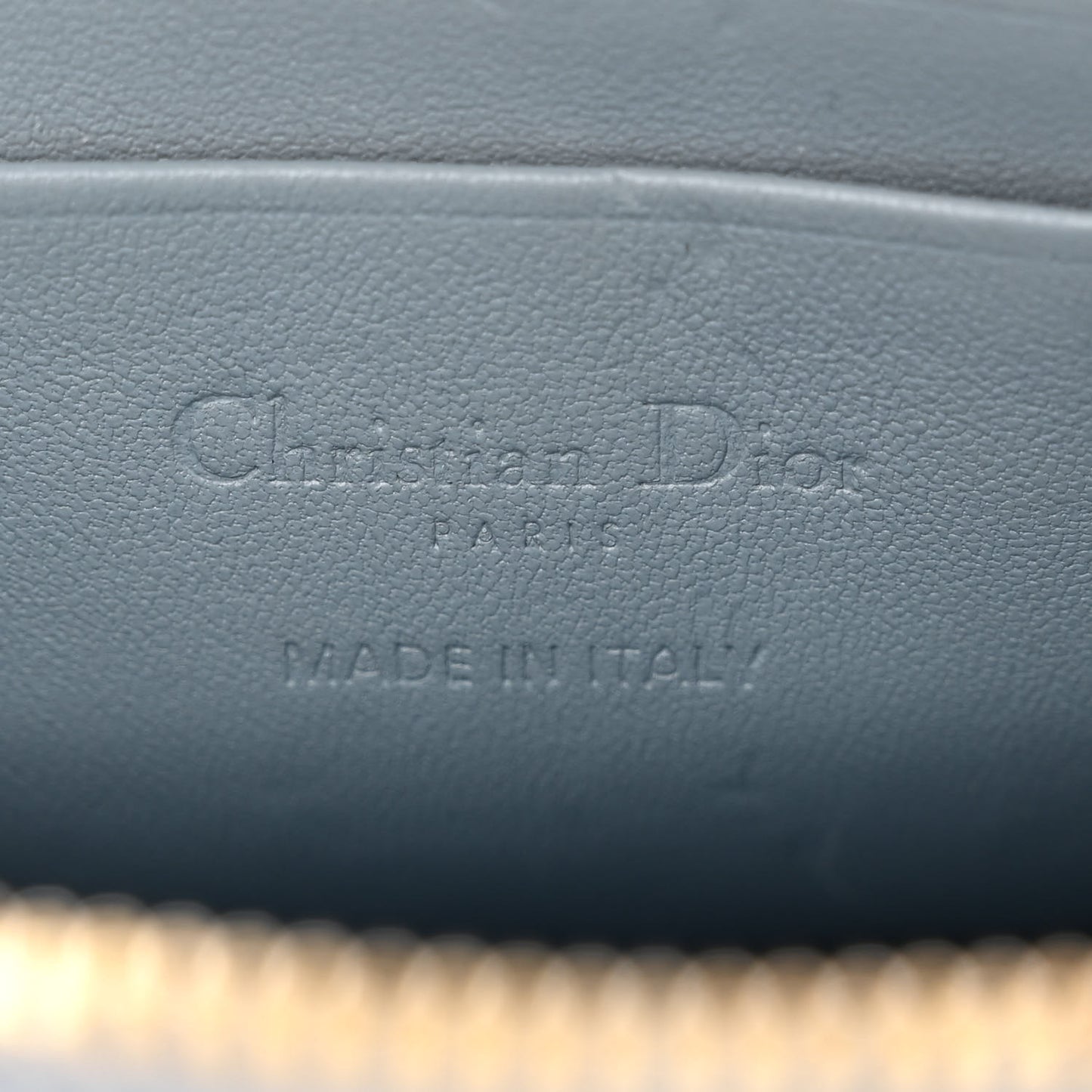 Lambskin Cannage Lady Dior Phone Holder Cloud Blue