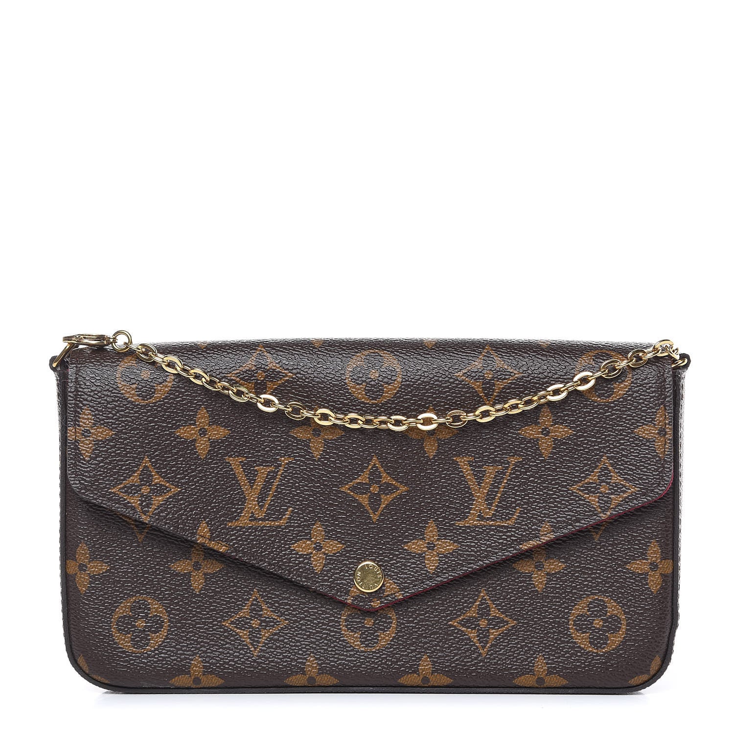 Louis Vuitton Monogram Pochette Felicie Chain Wallet Fuchsia 1 of 10