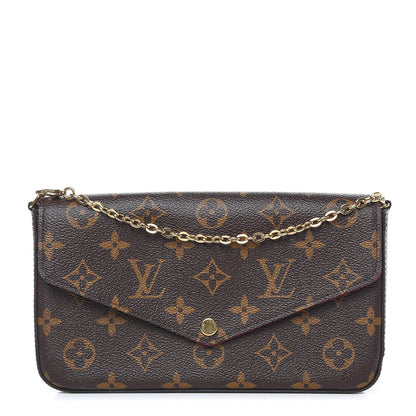 Louis Vuitton Monogram Pochette Felicie Chain Wallet Fuchsia 1 of 10