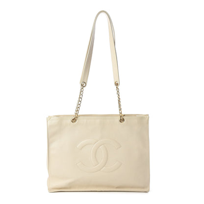 Chanel Caviar CC Shopper Tote Beige 1 of 12