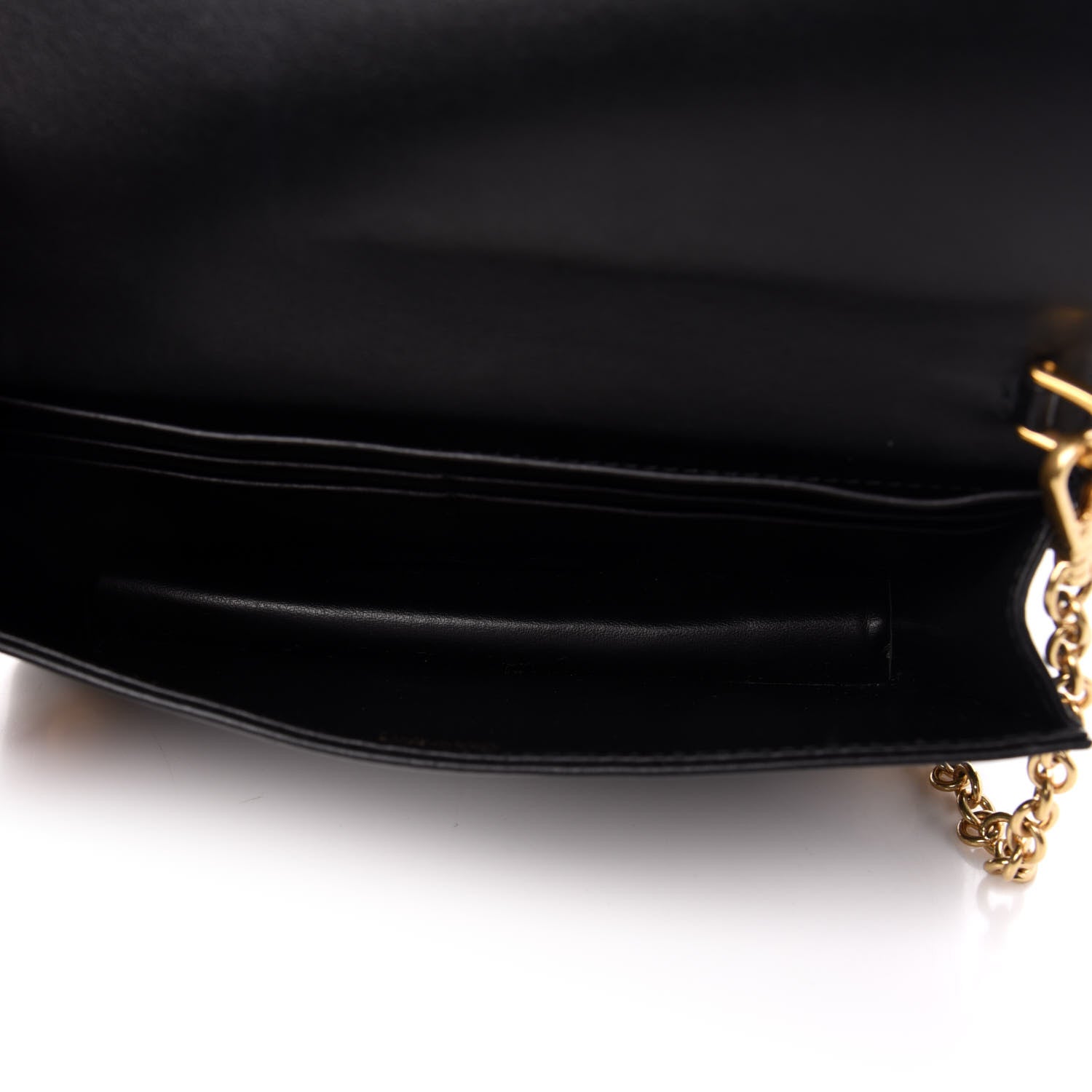 Prada Satin Cahier Chain Wallet Black 5 of 10