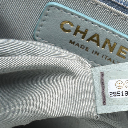 Chanel Goatskin Quilted Duma Drawstring Backpack Green Blue Pink 6 of 15