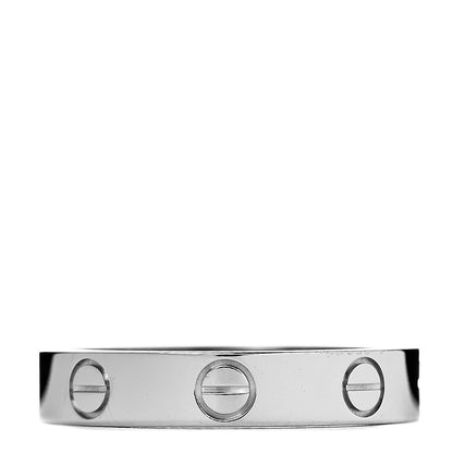 Cartier 18K White Gold 3.5mm LOVE Wedding Band Ring 52 6 3 of 4